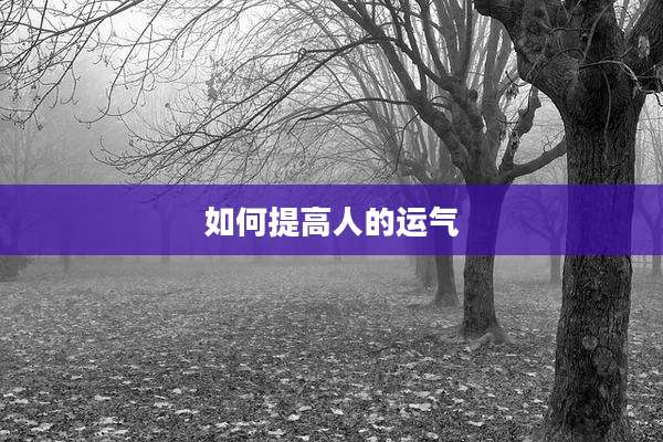 如何提高人的运气