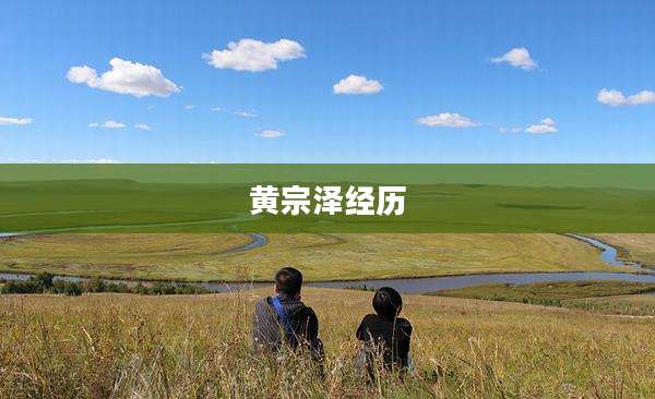黄宗泽经历