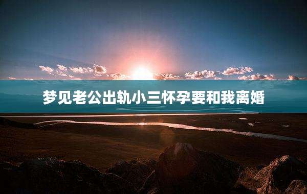 梦见老公出轨小三怀孕要和我离婚