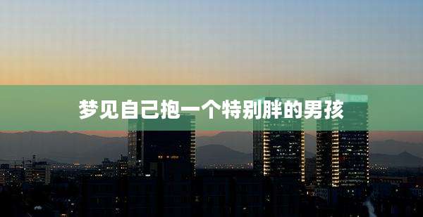 梦见自己抱一个特别胖的男孩