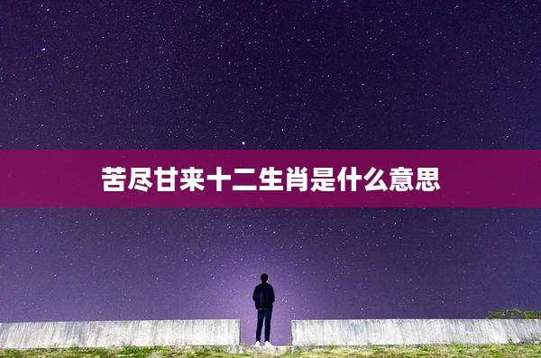 苦尽甘来十二生肖是什么意思