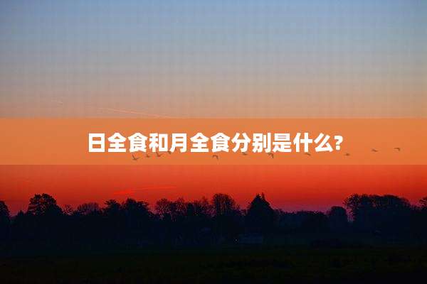 日全食和月全食分别是什么?
