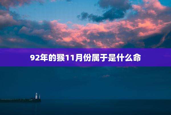 92年的猴11月份属于是什么命