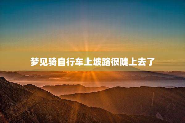 梦见骑自行车上坡路很陡上去了