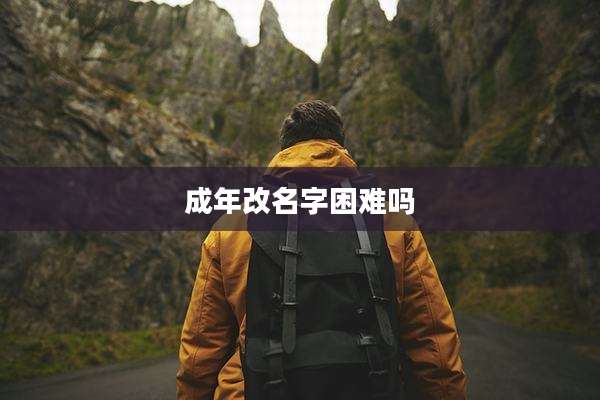成年改名字困难吗