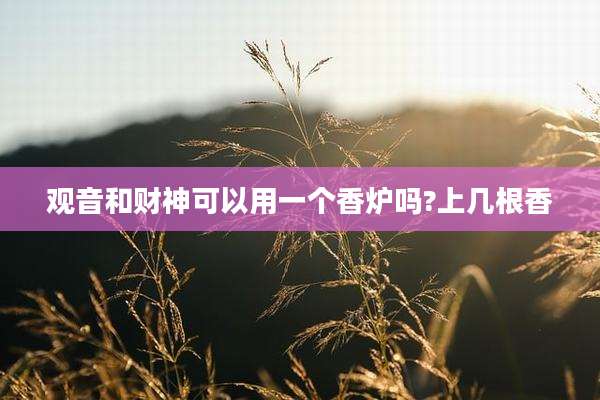观音和财神可以用一个香炉吗?上几根香