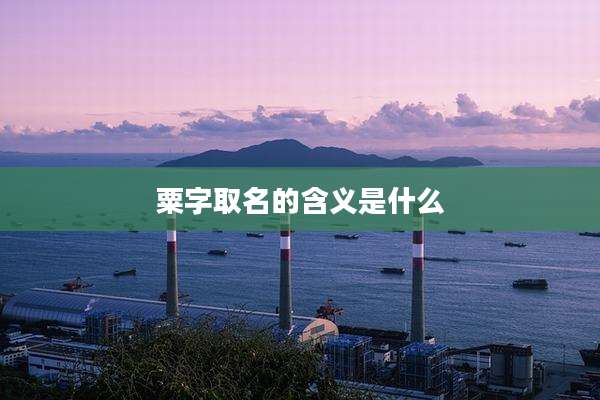 粟字取名的含义是什么