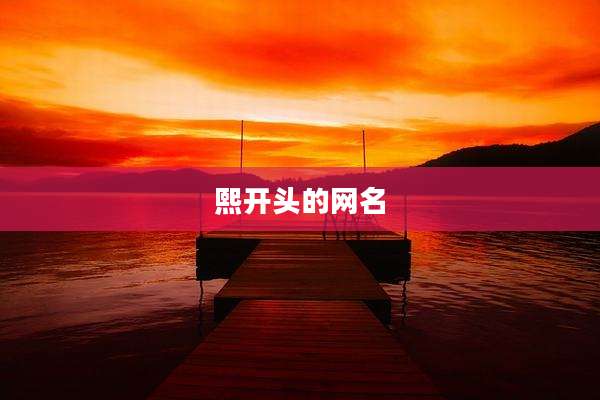 熙开头的网名