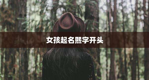 女孩起名熙字开头