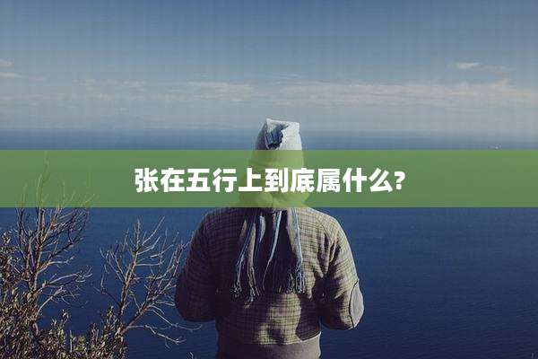 张在五行上到底属什么?