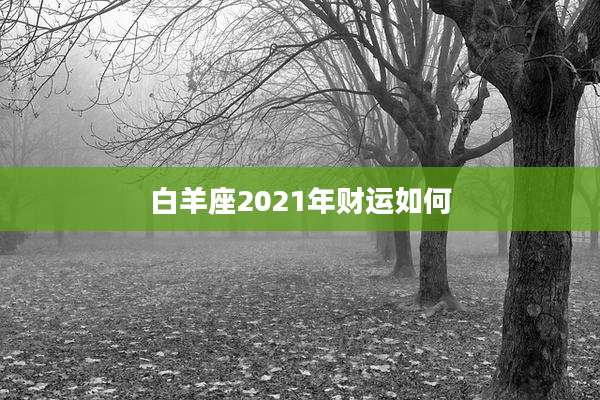 白羊座2021年财运如何