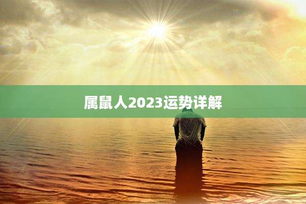 属鼠人2023运势详解
