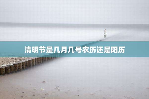 清明节是几月几号农历还是阳历