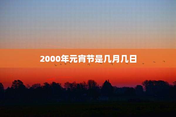 2000年元宵节是几月几日