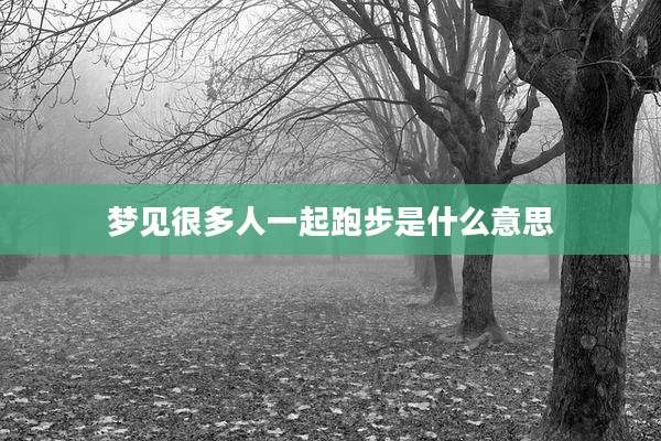 梦见很多人一起跑步是什么意思
