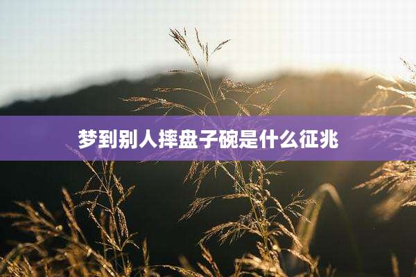 梦到别人摔盘子碗是什么征兆