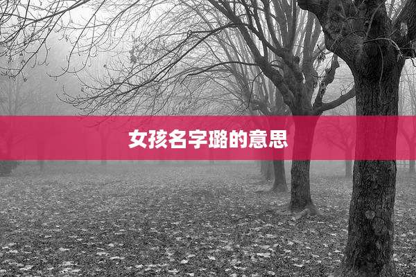 女孩名字璐的意思