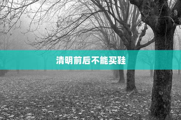 清明前后不能买鞋