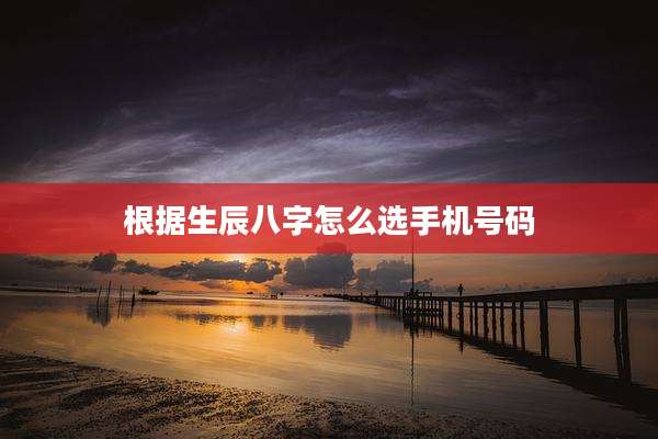 根据生辰八字怎么选手机号码