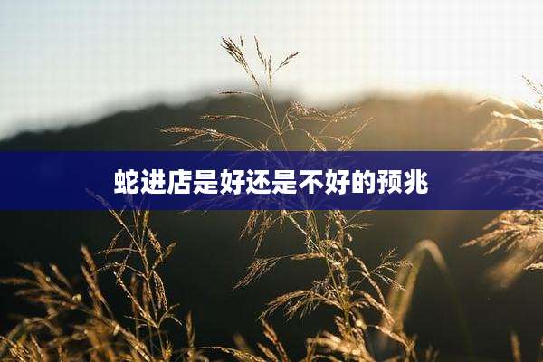 蛇进店是好还是不好的预兆