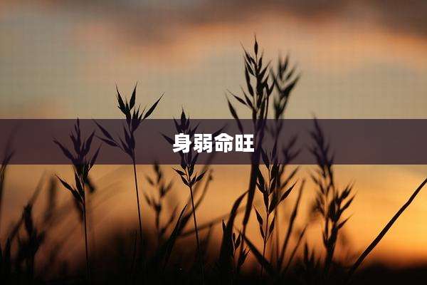 身弱命旺