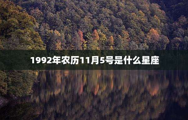 1992年农历11月5号是什么星座