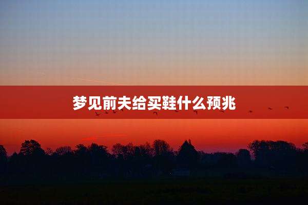 梦见前夫给买鞋什么预兆