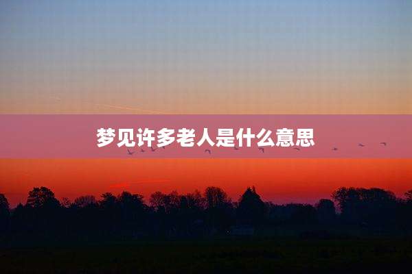 梦见许多老人是什么意思