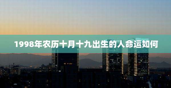 1998年农历十月十九出生的人命运如何