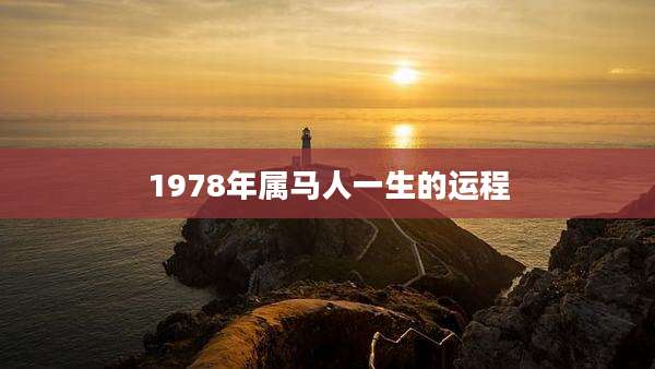 1978年属马人一生的运程