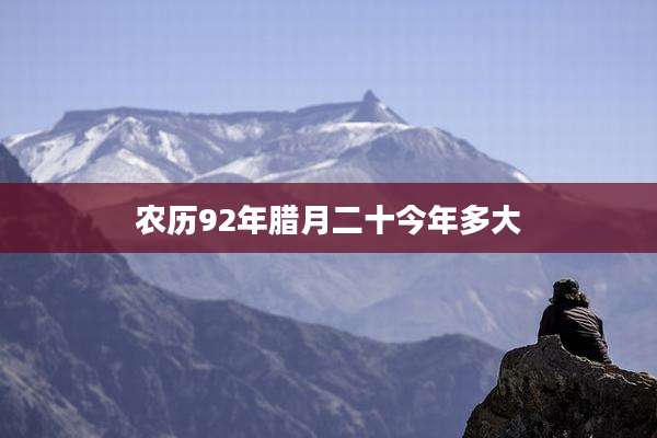 农历92年腊月二十今年多大