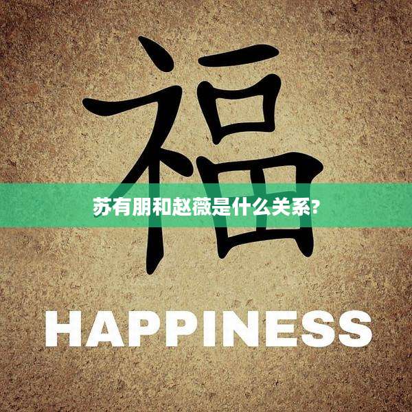 苏有朋和赵薇是什么关系?