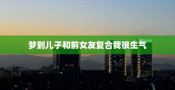 梦到儿子和前女友复合我很生气
