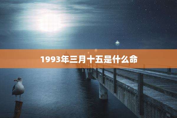 1993年三月十五是什么命