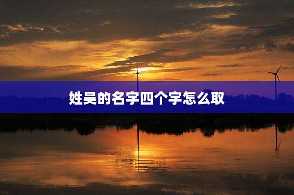 姓吴的名字四个字怎么取