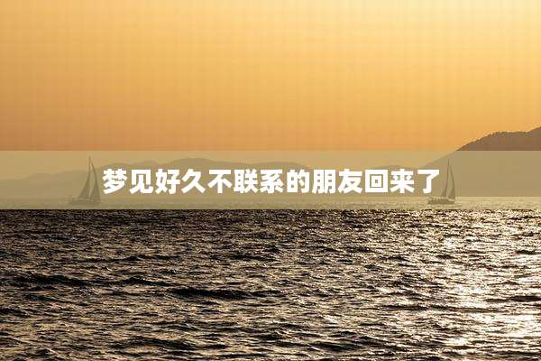 梦见好久不联系的朋友回来了
