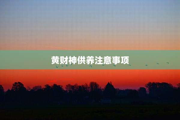 黄财神供养注意事项