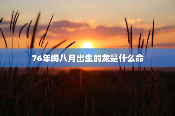 76年闰八月出生的龙是什么命