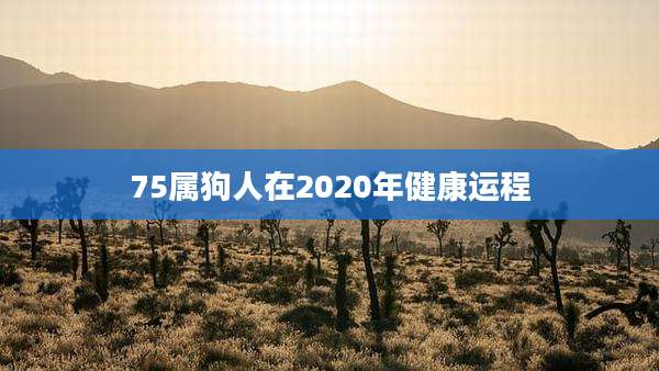 75属狗人在2020年健康运程