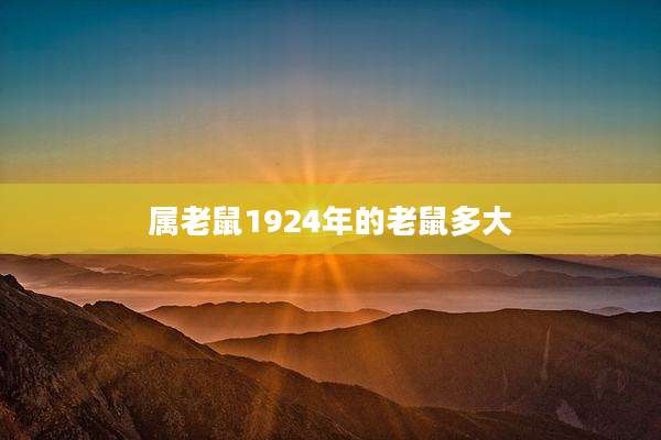 属老鼠1924年的老鼠多大