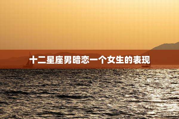 十二星座男暗恋一个女生的表现