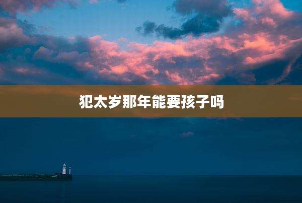 犯太岁那年能要孩子吗
