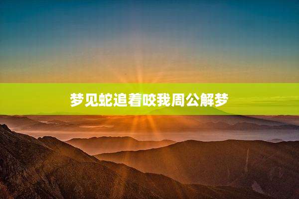 梦见蛇追着咬我周公解梦