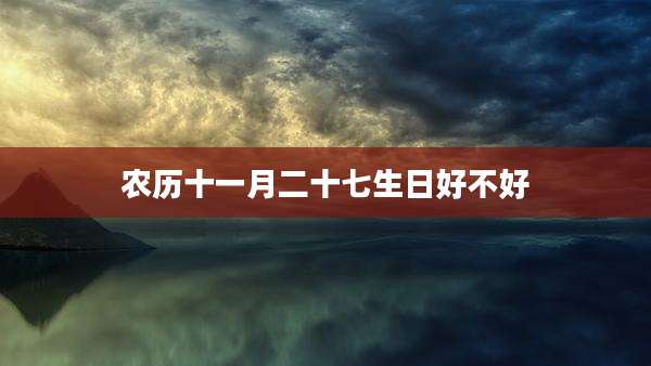 农历十一月二十七生日好不好