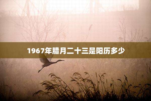 1967年腊月二十三是阳历多少
