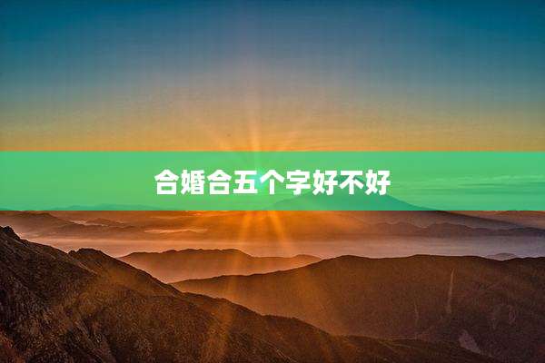 合婚合五个字好不好