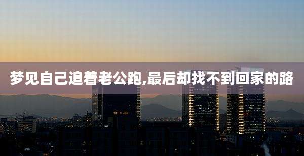 梦见自己追着老公跑,最后却找不到回家的路