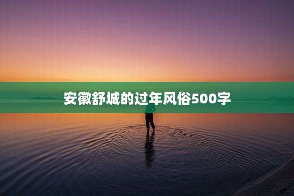 安徽舒城的过年风俗500字