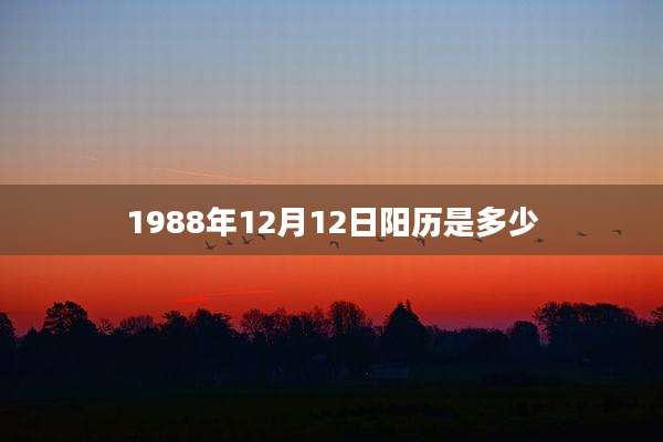 1988年12月12日阳历是多少