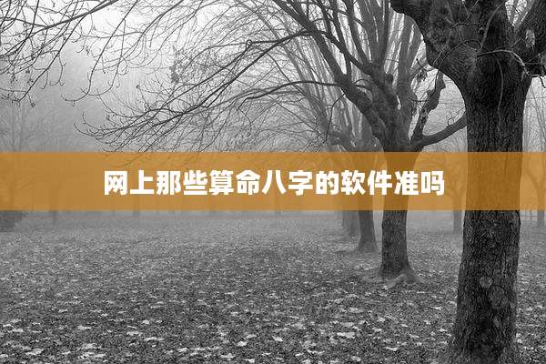 网上那些算命八字的软件准吗